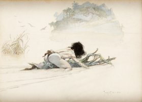 Frank Frazetta | Frank Frazetta - Fire And Ice - Painting (1981) | Panel Page Art