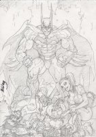 BATMAN, HARLEY AND LOBO ILLUSTRATION Comic Art
